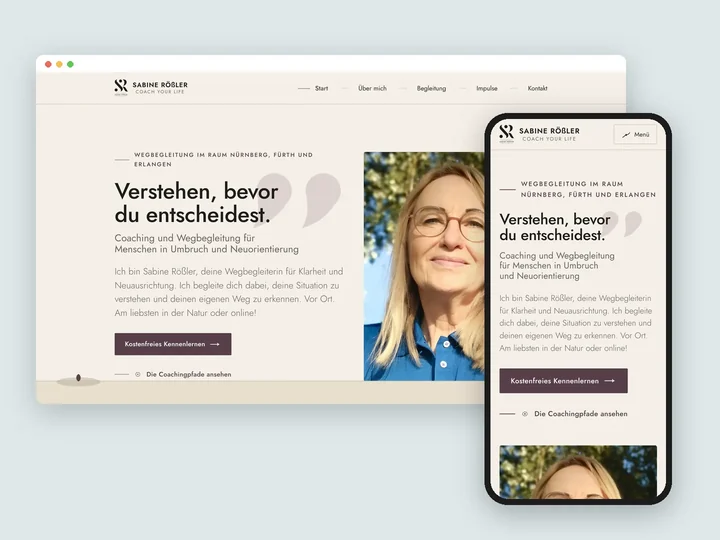 Sabine Rößler, Positionierung und Website