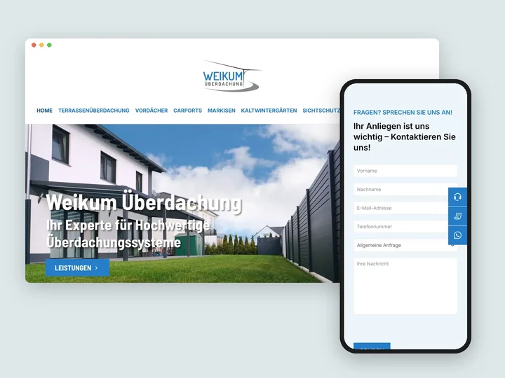 Weikum Überdachung, Brandguide und Website