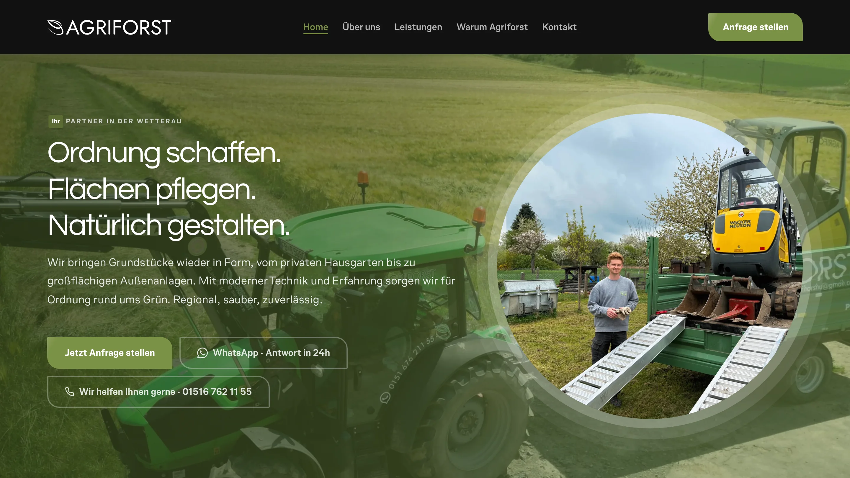 Agriforst L & F: Hero Desktop