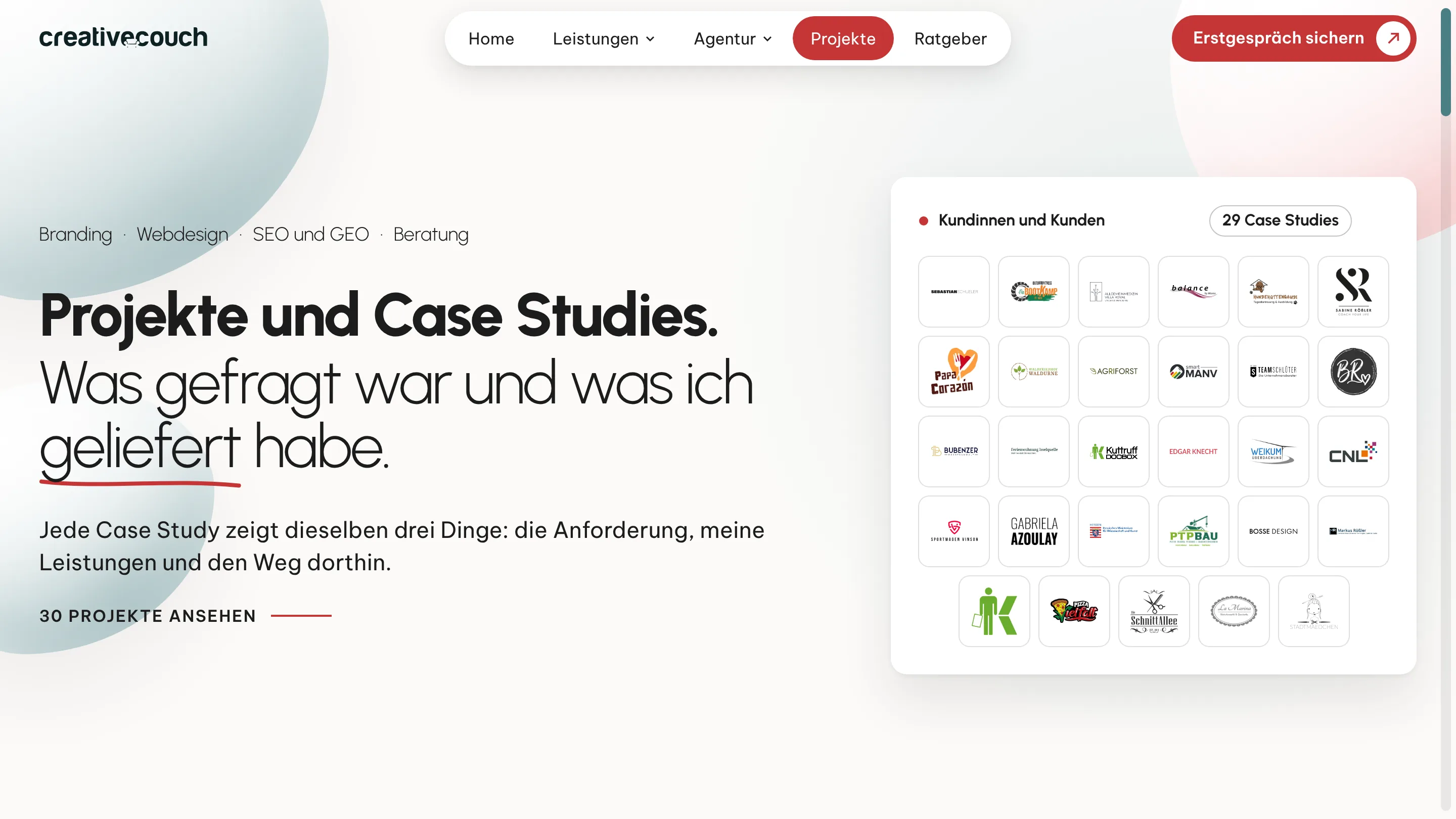 creativecouch: Projekte-Übersicht