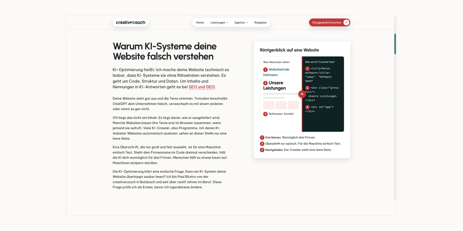 Seite KI-Optimierung, Stufe Prototyp