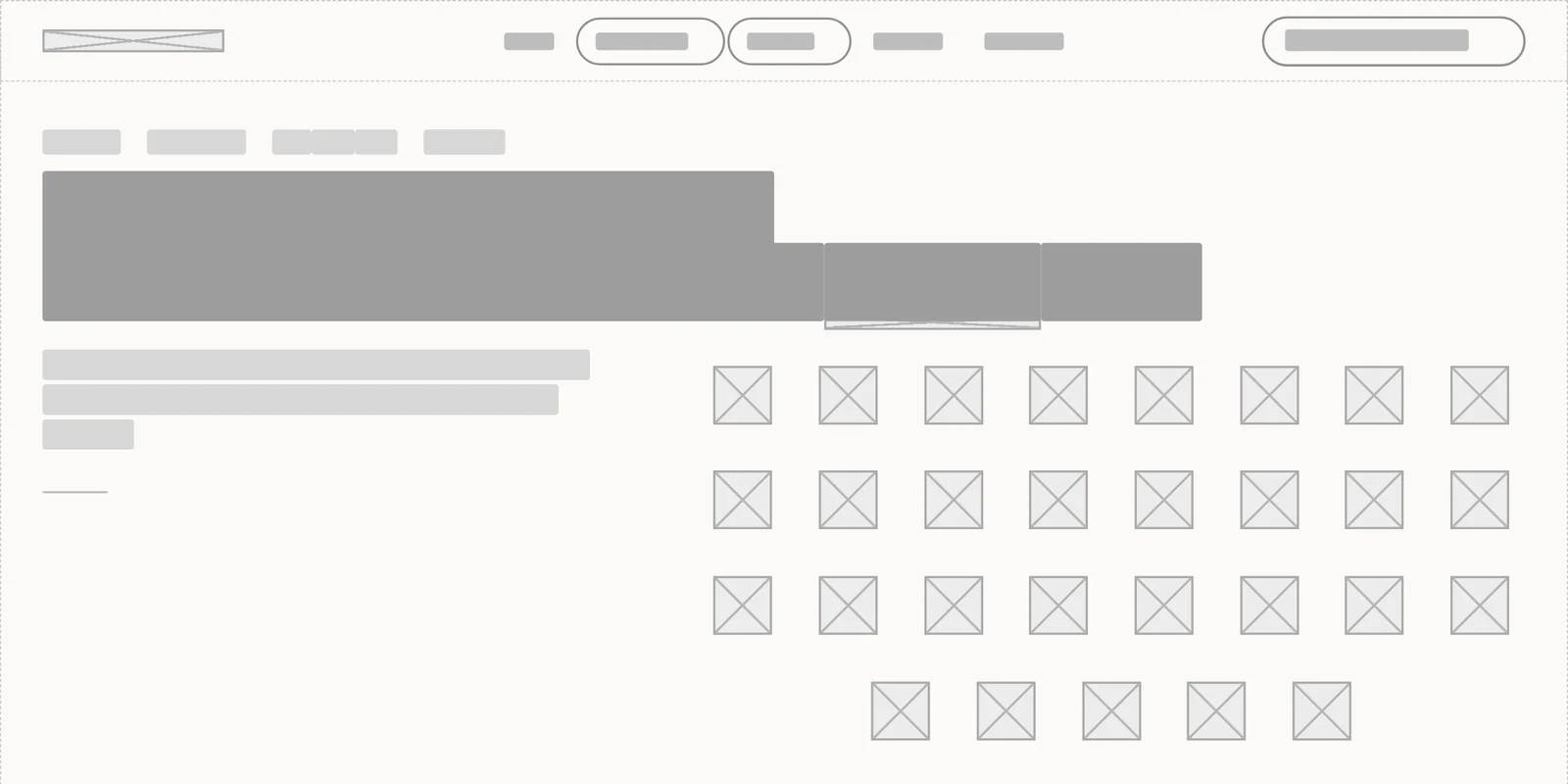 Seite Projekte, Stufe Wireframe