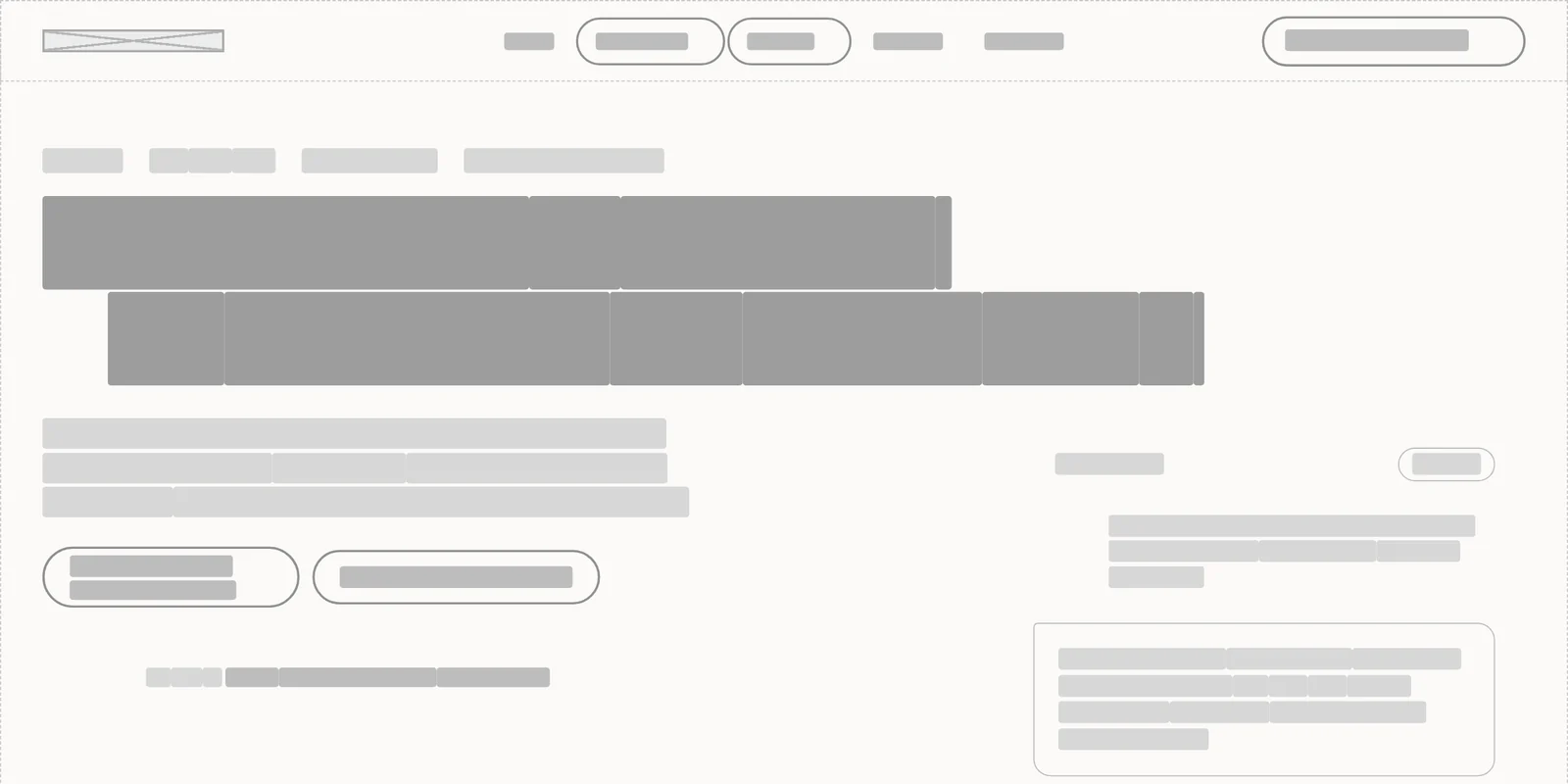 Seite Startseite, Stufe Wireframe