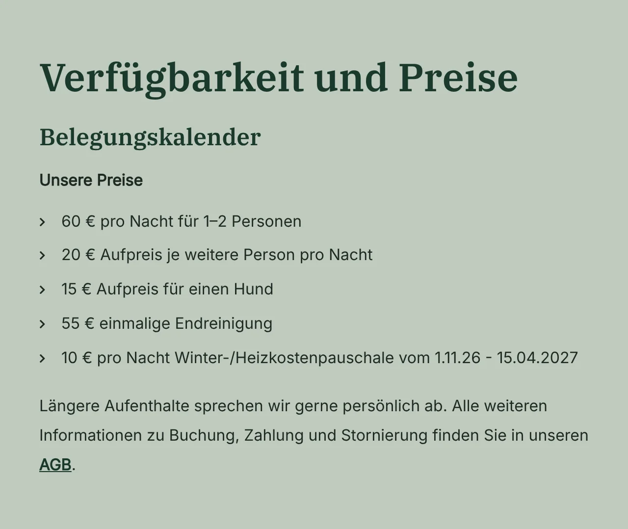 Ferienwohnung Isselquelle: Verfügbarkeit und Preise