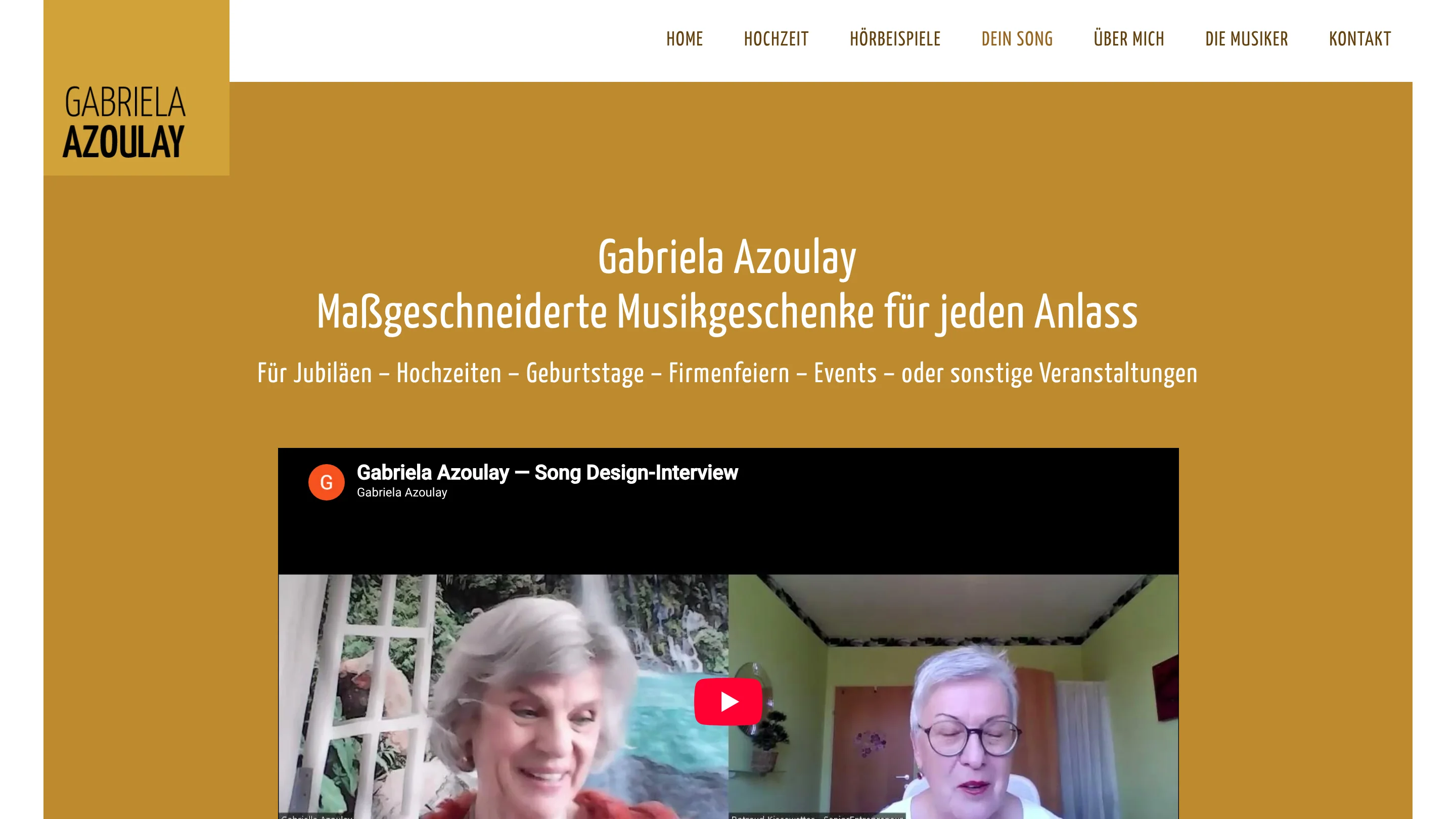 Gabriela Azoulay: Seite Dein Song mit Video
