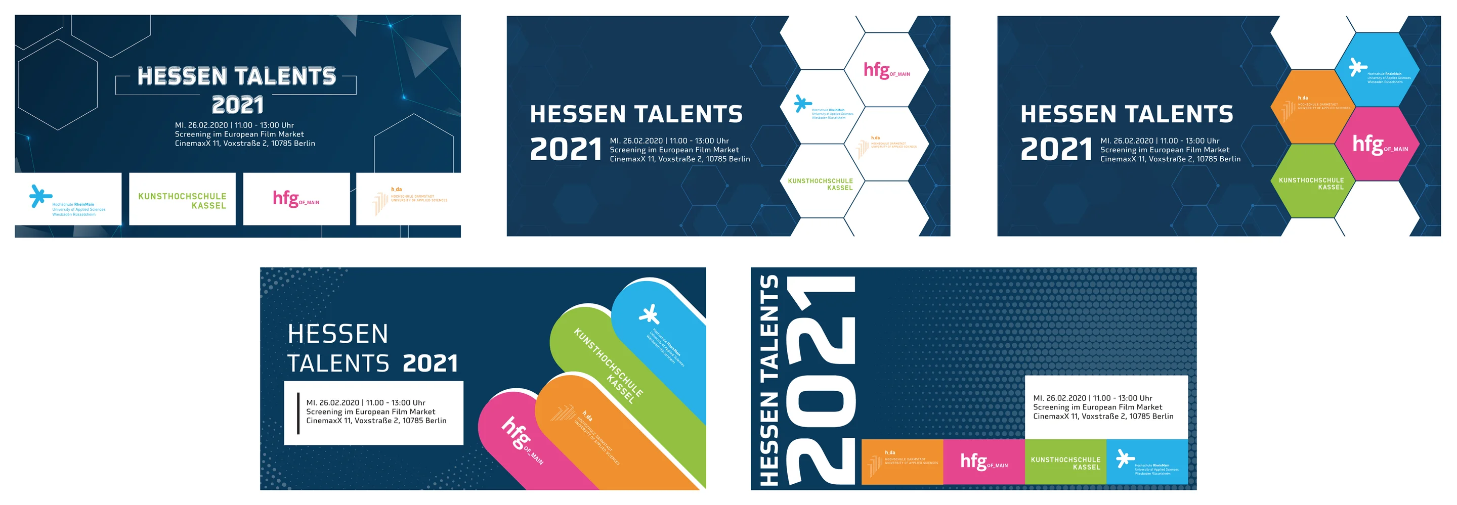 Fünf Deckblatt-Entwürfe für 2021