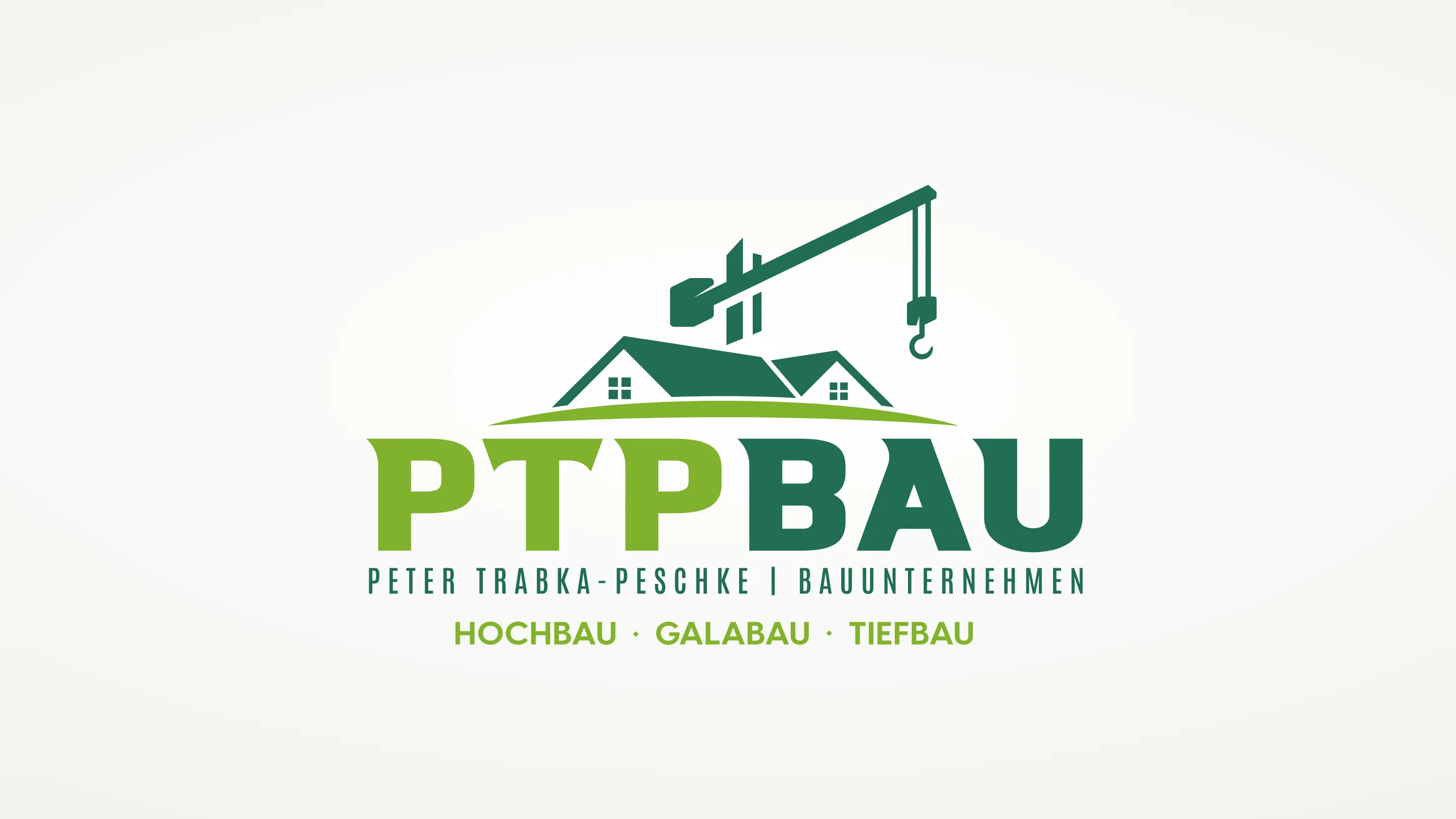 PTP Bau: Logo in Dunkelgrün und Hellgrün