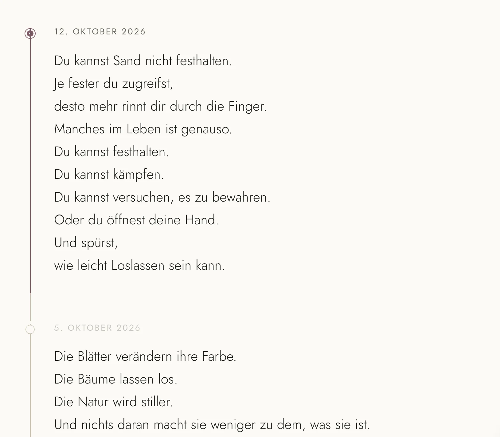 Zeitstrahl der Impulse