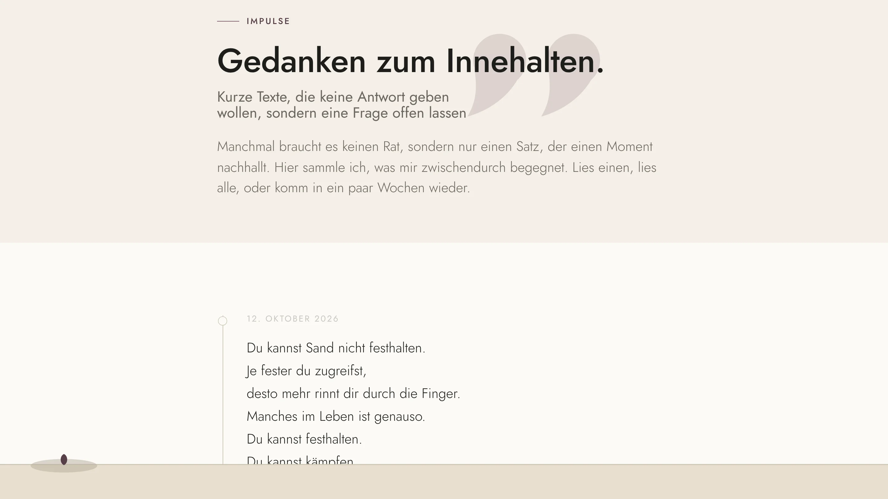Sabine Rößler: Impulse als Zeitstrahl