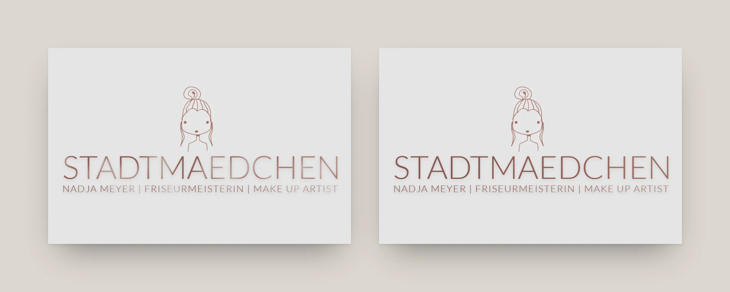 Stadtmädchen: Visitenkarte in zwei Varianten