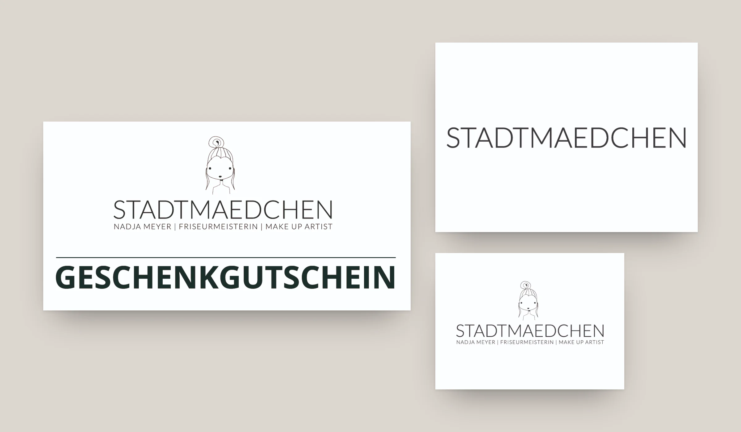Stadtmädchen: Geschenkgutschein und Postkarten für das Sommerfest